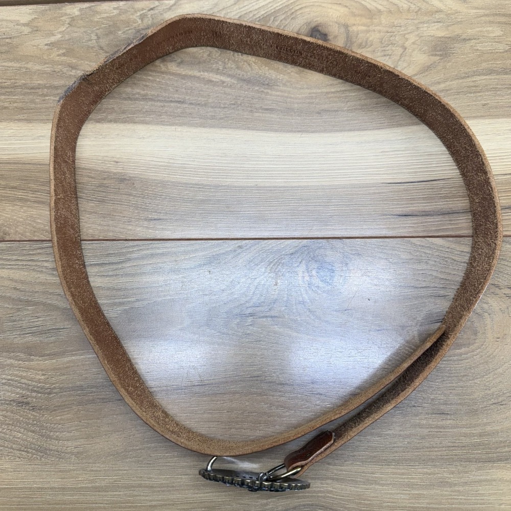 Fossil Womens Belt Size L Large Brown Embossed Leather Boho Chic Coastal Cowgirl - Picture 3 of 8